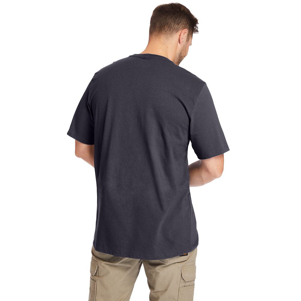 Timberland Mens T-Shirts PRO® Big & Tall Base Plate Short-Sleeve - Navy - India BU5306247